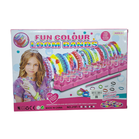 Σετ κατασκευής βραχιολιών DIY με λαστιχάκια - J197-3 - 1200pcs - 004260P