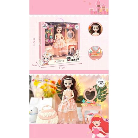 Σετ κούκλα με αξεσουάρ ομορφιάς - P80001A12 - 215356