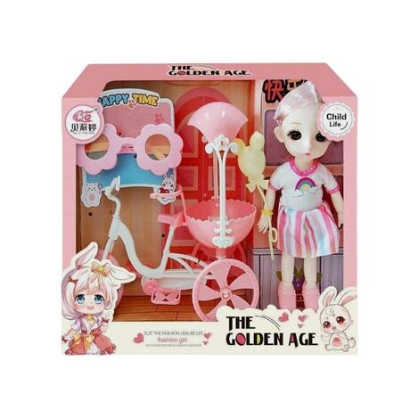 Σετ κούκλα Vintage με ποδήλατο - A810016 - 215348