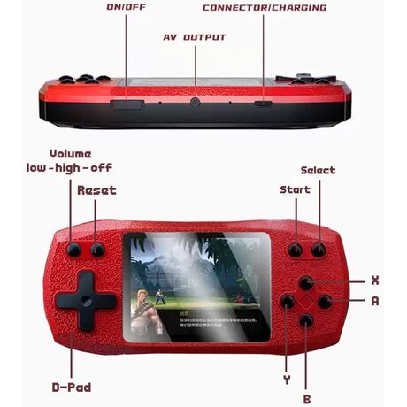 Φορητή κονσόλα παιχνιδιών με χειριστήριο - 620 in 1 - 884416 - Yellow