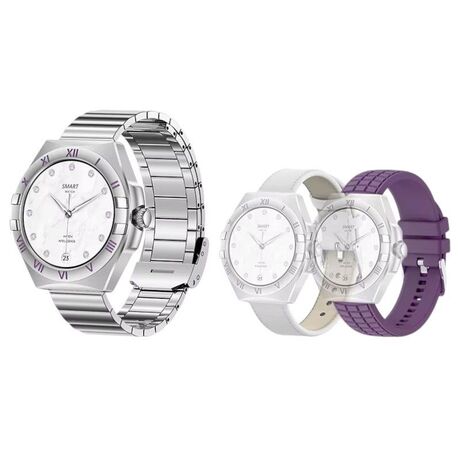 Σετ Smartwatch με 3 λουράκια - LG80 Mini - 065066 - Purple