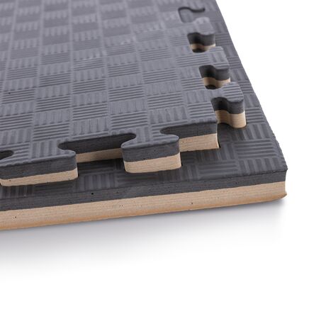 Δάπεδο Προστασίας Puzzle EVA 100x100x2,5 cm – Ξύλο / Μαύρο 36653