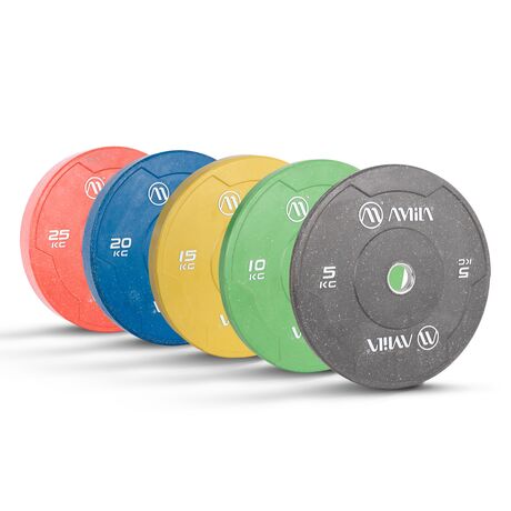 Δίσκος Color Bumper Plate Slim 50 mm 10 Kg – Πράσινο 84847
