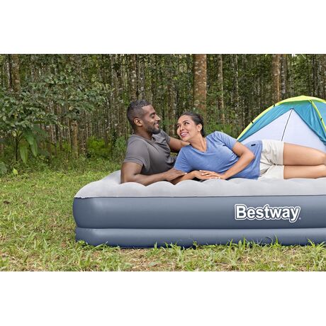 BESTWAY Airbed Queen Built-In DC Pump 2.03x1.52x36cm, Φουσκωτό Στρώμα Ύπνου Διπλό με Εσωτερική Τρόμπα, 6716T