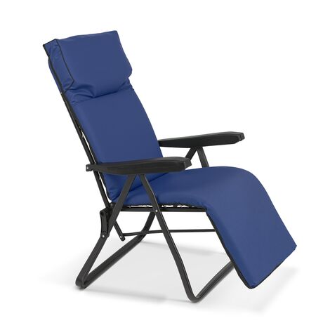 Πολυθρόνα 6 Θέσεων Μαύρου Σκελετού Μπλε Μαξιλάρι 15536