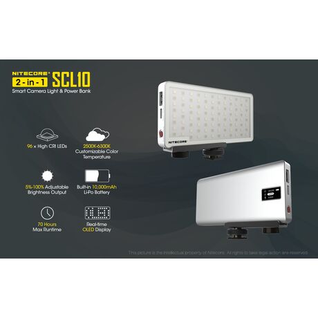 POWER BANK + CAMERA LIGHT 2in1 NITECORE SCL10