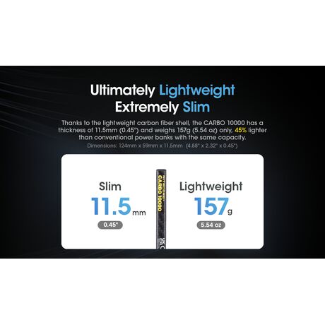 POWER BANK NITECORE CARBO 10000 Carbon Fiber, Fast Charge